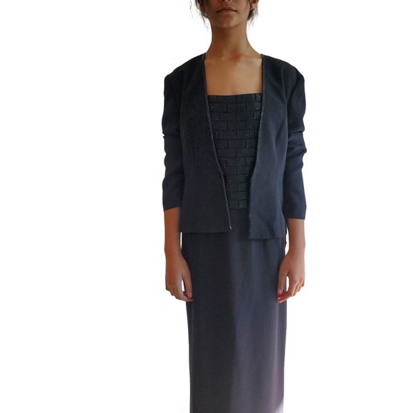 Vintage DAYMOR Couture by C. Mercedes Ferriera Strapless Column Gown w/ Jacket - Picture 4 of 16